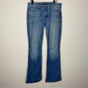 7 for All Mankind Light Wash Worn Bootcut Midrise Jeans